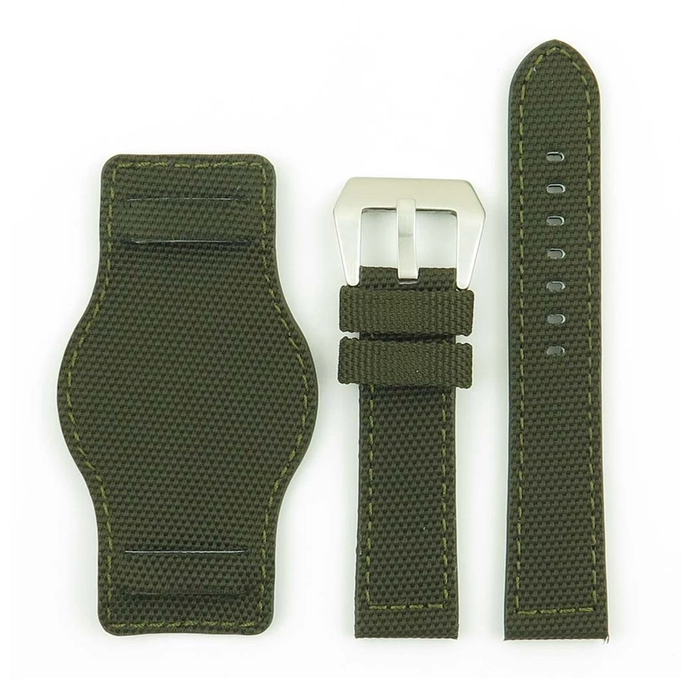 Correa de reloj militar para hombre DASSARI Trooper verde de lona de nailon 18 mm-26 mm Foto 2 de 2