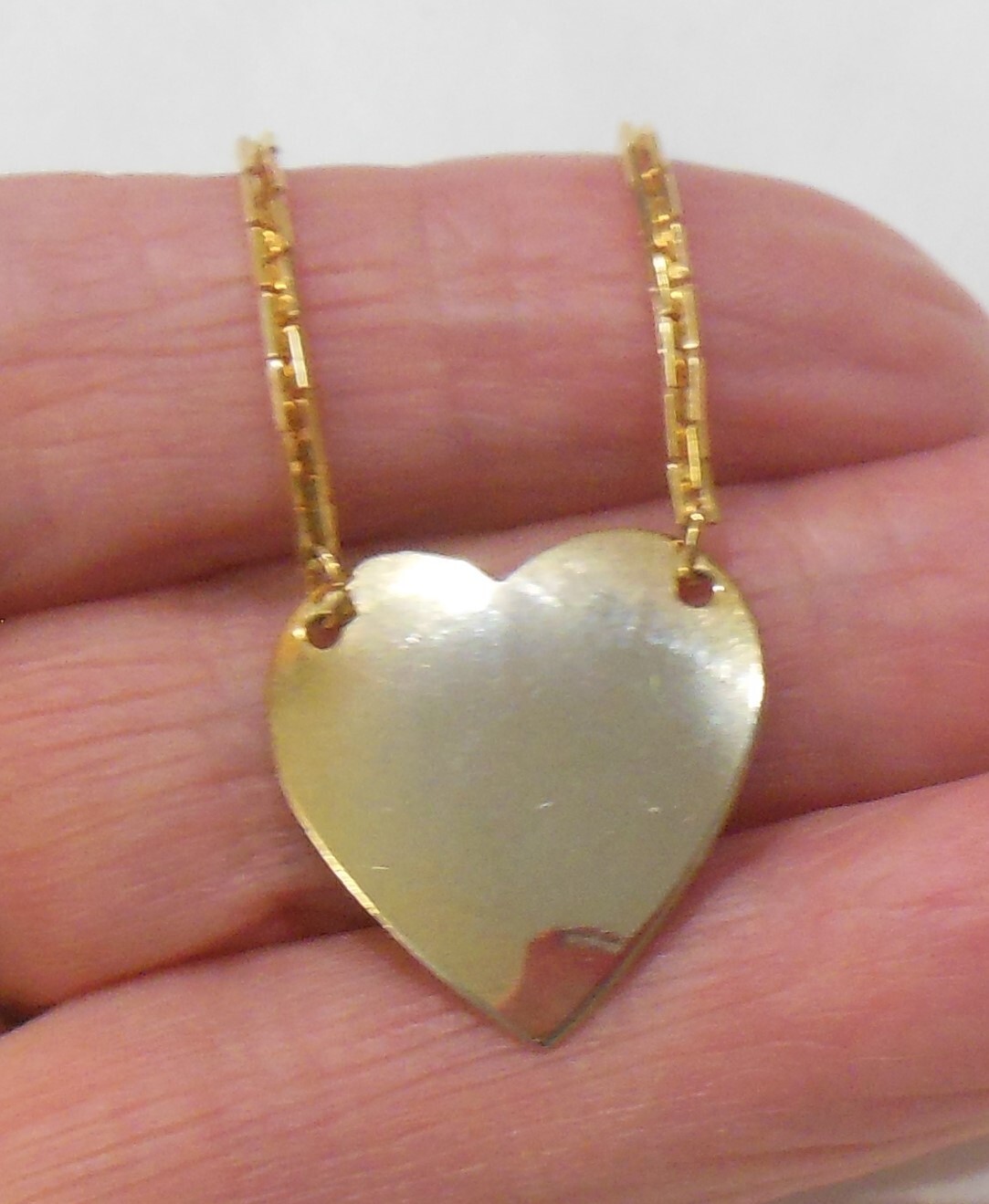 Gold-tone Rectangular Box Link Chain Necklace Sol… - image 5