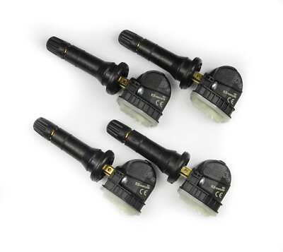 4 Schrader TPMS Sensors 433MHz For 2022-2023 Chevy Corvette C8 Z51, Black Stem