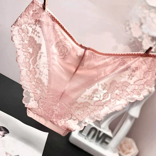 Shiny Satin Silky Lace Knickers Sexy Briefs Women Underwear Panties Seamless UK - Picture 21 of 29