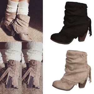 suede mid calf booties