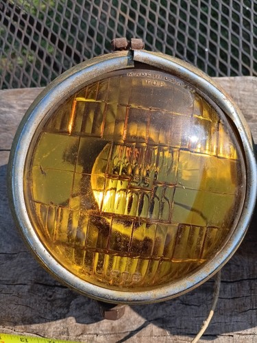 1930's-40's GE Yellow Fog Lamps Pair - Picture 3 of 8