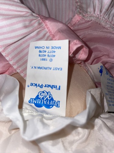 Vintage Puffalump Fisher Price Plush Dress Up Baby Doll Striped Pink 1991 - Picture 6 of 6