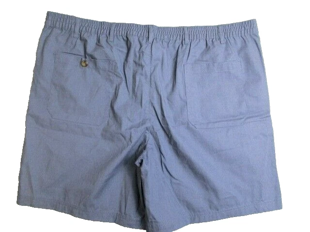 Haband Shorts Adult 46 Blue Flat Front Chino Casual Outdoor 8" Inseam Mens - Image 4 of 4