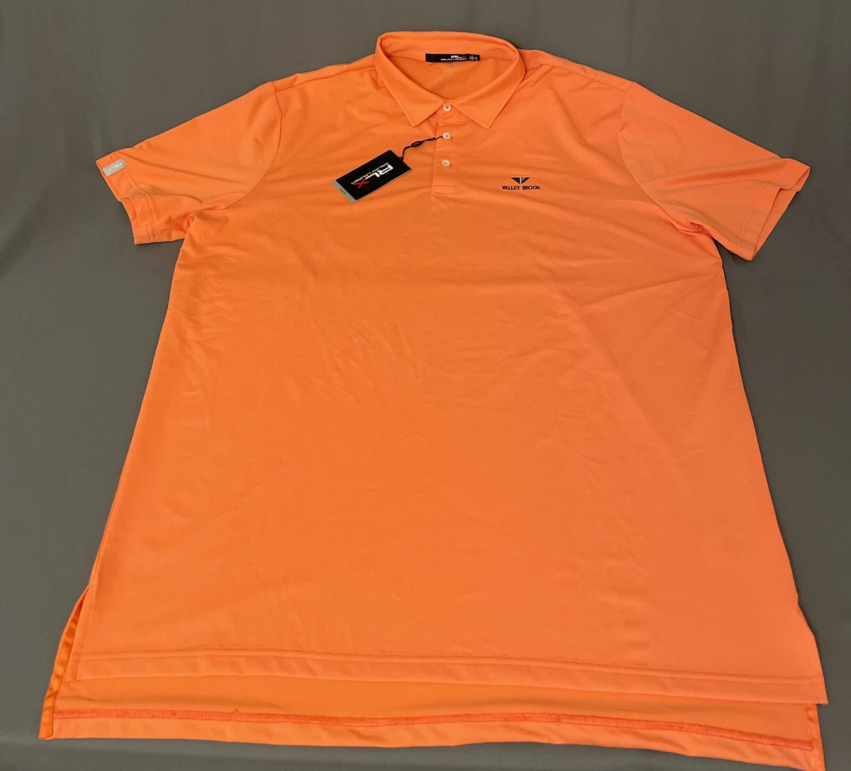 RLX Golf Shirt Polo Ralph Lauren Chest Logo XL Orange NWT MSRP $90