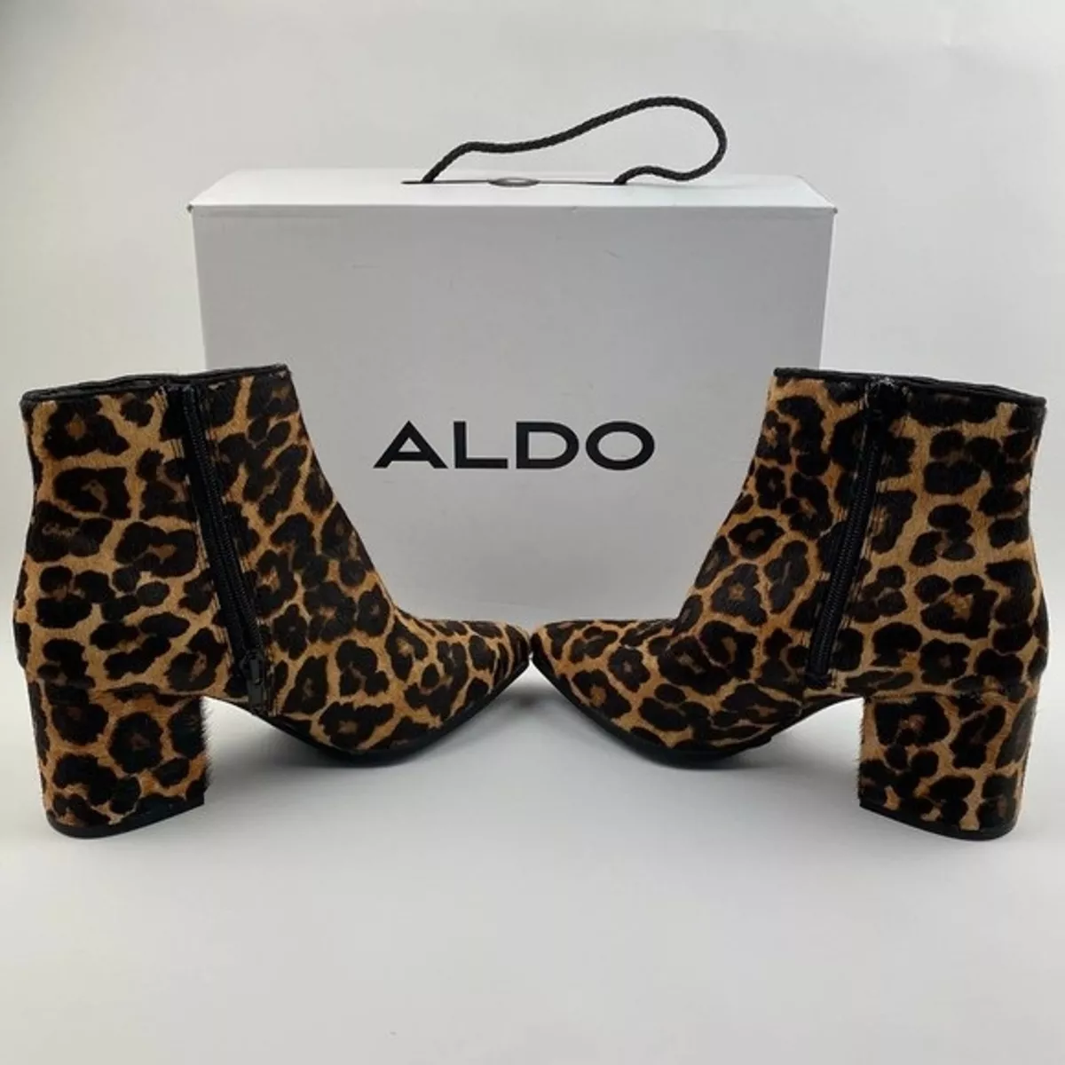 Aldo Boots Womens Size 6.5 Leopard Print Pointed Toe Ankle