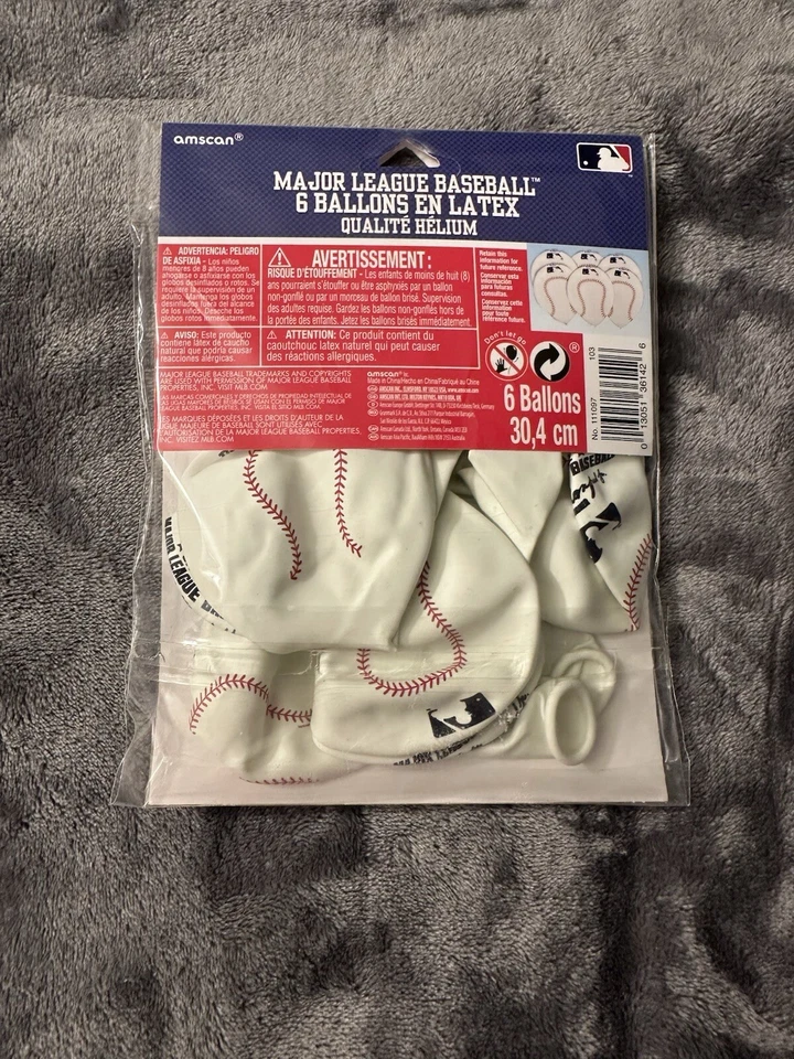 Béisbol Fiesta Decoraciones Globos Servilletas Blanco Cumpleaños Serie Mundial Foto 4 de 4