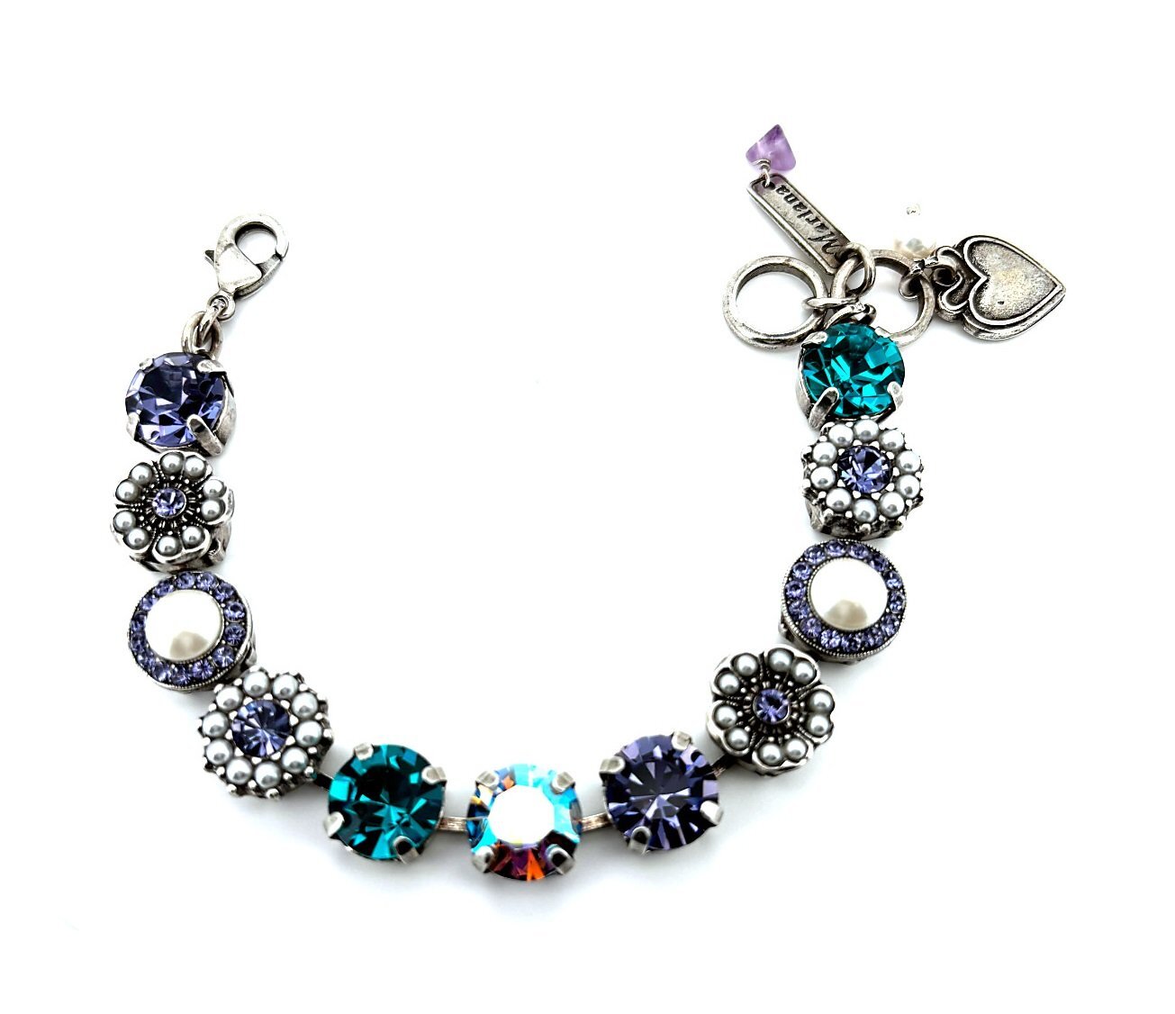 Timeless Pearl and Tanzanite Swarovski Crystal Bracelet by Mariana for Women-image
