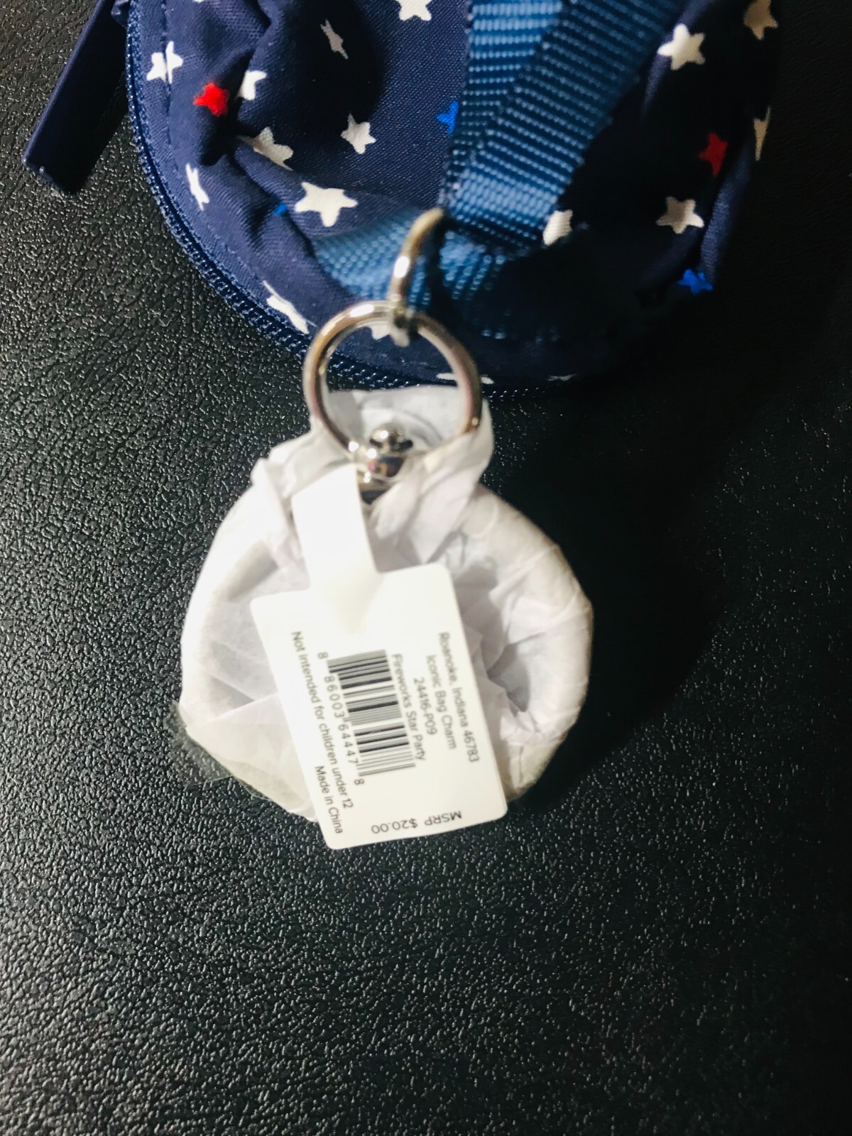 VERA BRADLEY Mini Backpack Keychain Iconic Bag Charm Fireworks Star