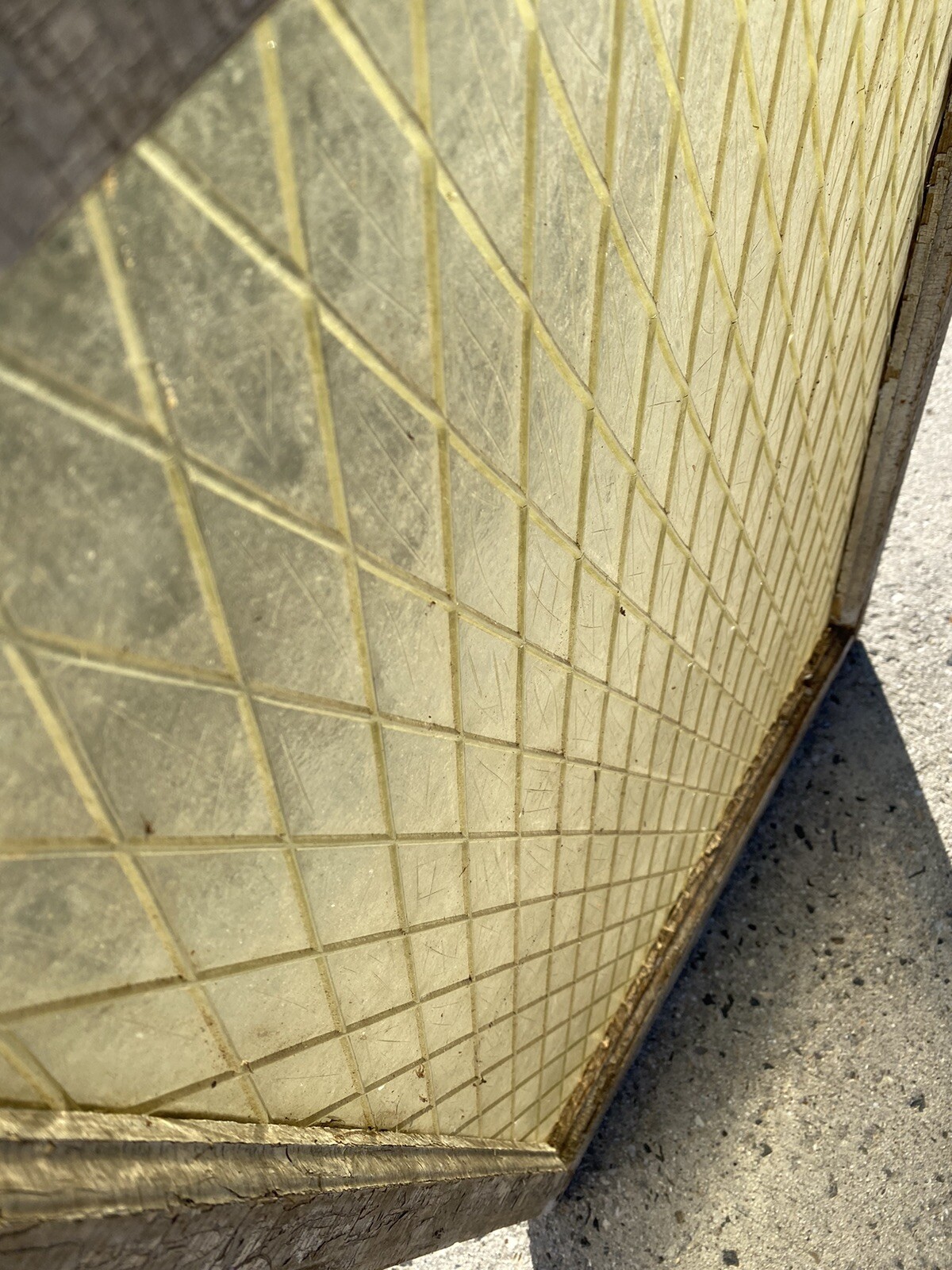 Antique Privacy Glass Window Single Piece Beautiful Diamond Pattern