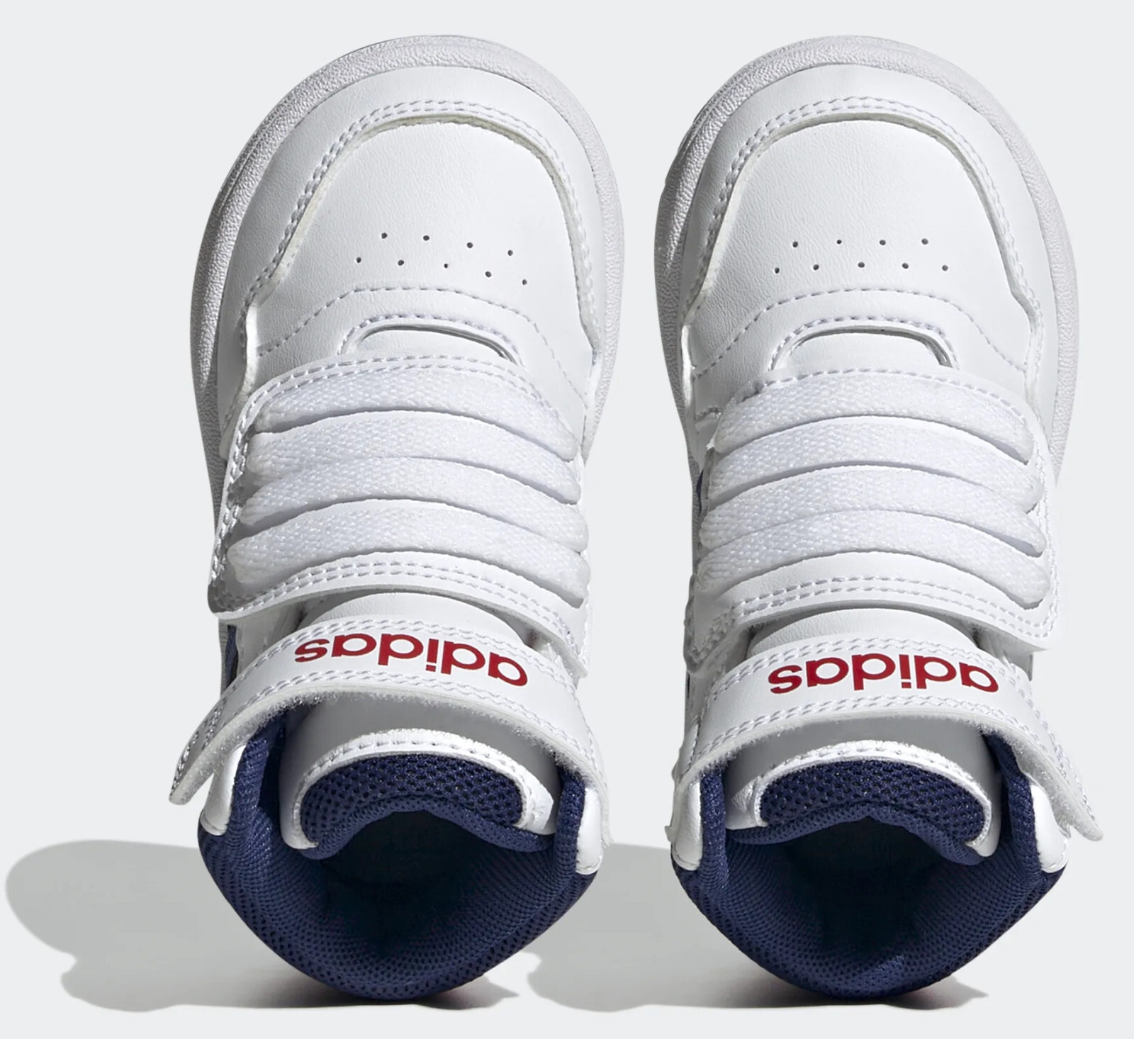 SCARPE BAMBINO/BAMBINA ADIDAS HOOPS MID 3.0- GZ9650 col.bianco/blu/rosso foto 2