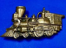 Steam Engine RR RailRoad Train Locomotive Vtg 1978 Belt Buckle by Baron Buckles