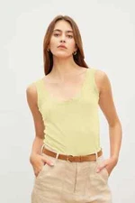 VELVET By Graham & Spencer Mossy Gauzy Whisper Fitted Tank Top Jolt S $58 H8