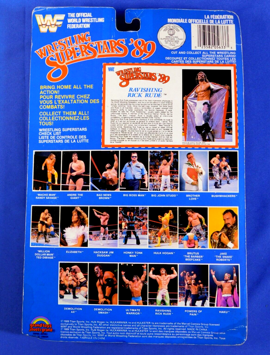 WWF LJN GRAND TOYS RAVISHING RICK RUDE BLACK CARD WRESTLING