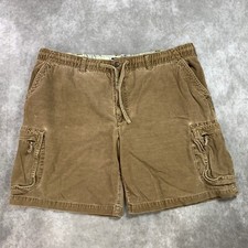 OP Cargo Shorts Mens XL Brown Corduroy Drawstring Skater HipHop Gorpcore Y2K