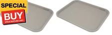 Cafe Plastic Fast Food Tray, 14" x 18", Gray (Pack of 2)