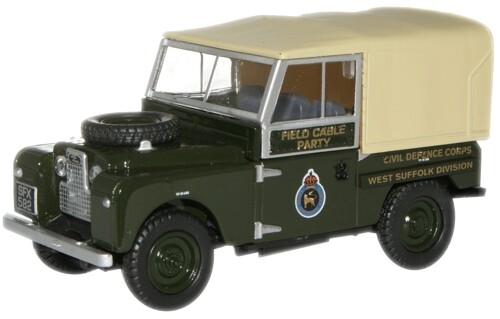 Oxford Diecast 76LAN188008 OO Gauge Land Rover Series 1 88 Inch Civil Defence Co