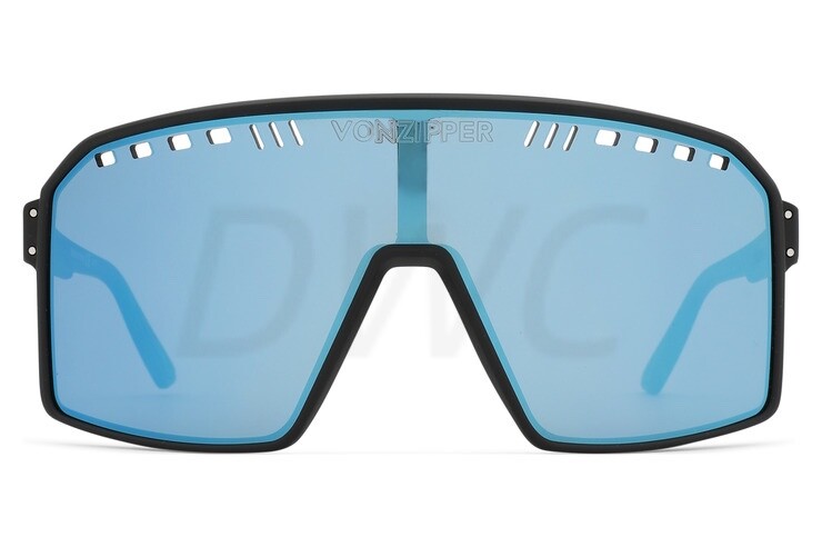 VonZipper SUPER RAD BLK SAT/BLU FLSH PLR AZYEY00132-PLC SUNGLASSES