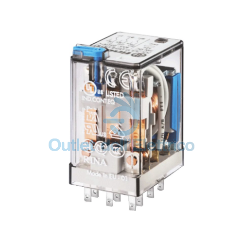 FINDER 553380240010 RELE'INDUSTRIALE 3SCAMBI 24VAC 10A (Z.94) CON PULSANTE PROVA