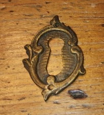 Ornate Vintage Brass Bronze Keyhole Escutcheon - ESC