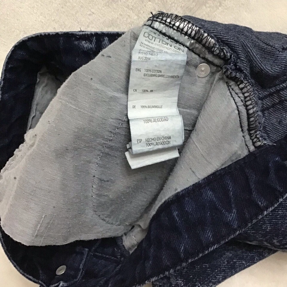 Pantalones cortos informales de jean de algodón para mujer talla 4 azules desgastados con dobladillo crudo Foto 4 de 4