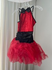 Ballet Dance Tap Children Costume Dress Tutu Red Black Sequins Weissman School