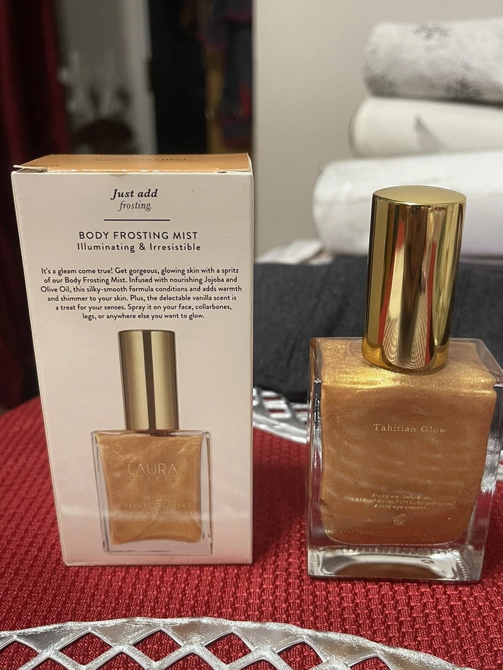 Laura Geller Body Frosting MIST Rostro y Cuerpo Brillo Irresistible Tahití Brillo NUEVO Foto 2 de 4