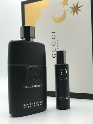Gucci Guilty Men 2pc Set Parfum Spray 3.0 oz Travel Spray 0.5 oz