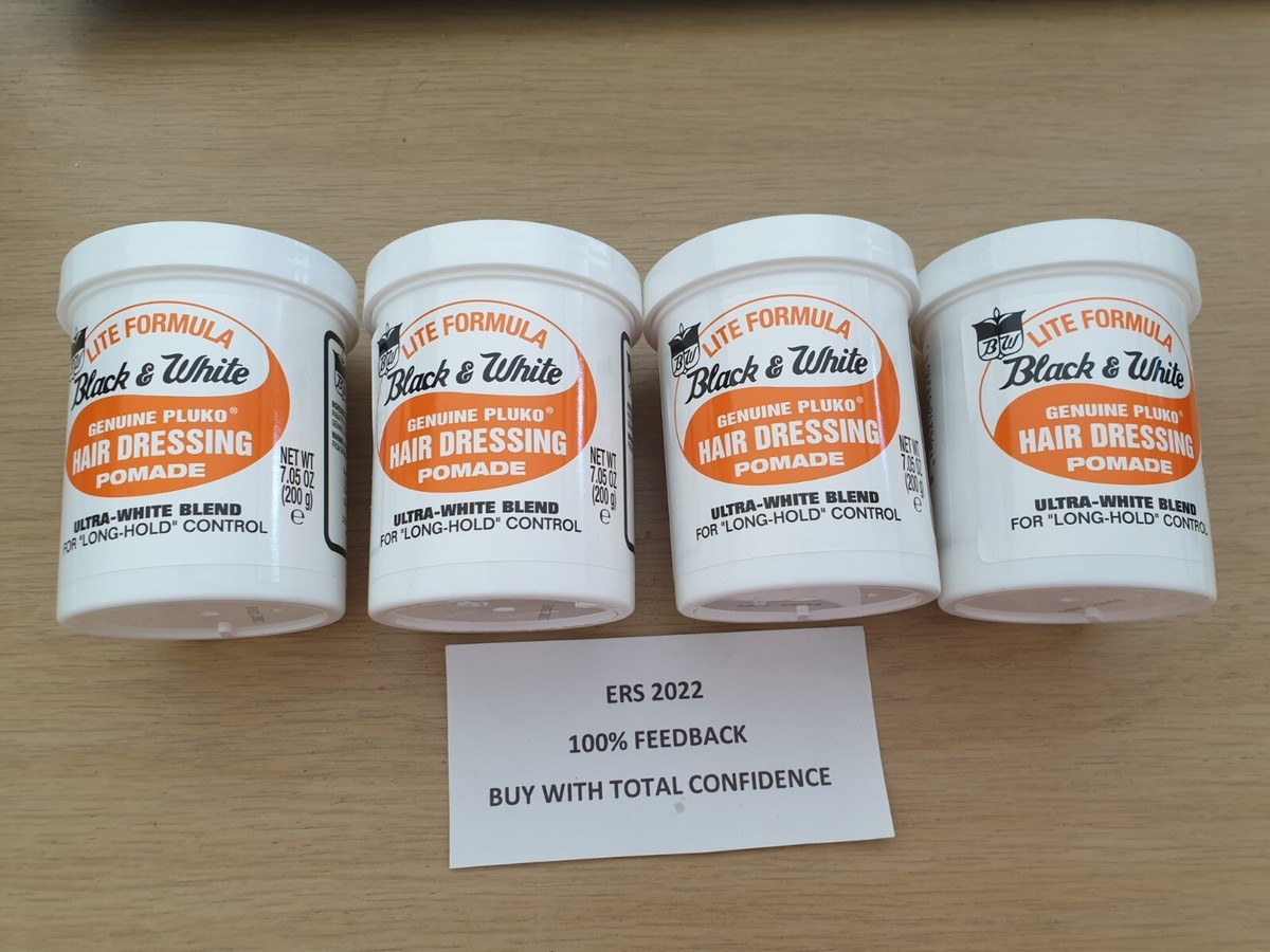 Black & White Genuine Pluko Hair Wax Pomade – 4 X 200 Ml, Haarpomade Für Starken Halt