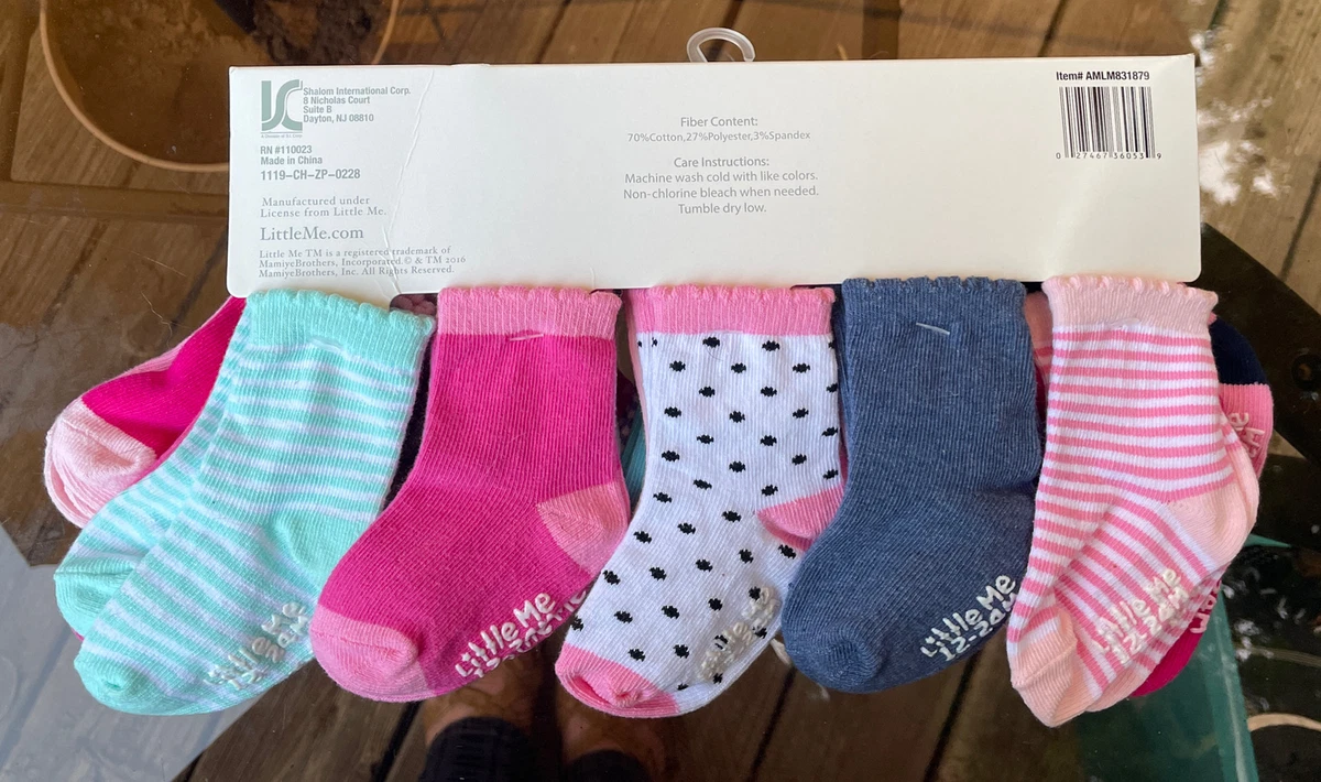 Little Me 20 Pack Newborn Baby Infant Toddler Girls Socks 0 12M 12 24M NEW