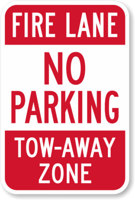 Fire Lane No Parking Tow Away Zone Sign Weatherproof Aluminum 8''x12''