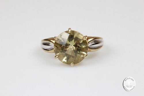 Anello 9 Carati Oro Skapolith Pietra Preziosa Anello Dei Monili Anello Regalo - Foto 3 di 6