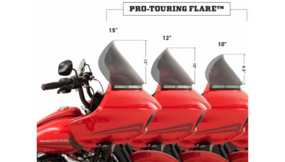 Klock Werks Pro Touring FLARE Dark Smoke 10'' Windshield for Harley Road Glide...