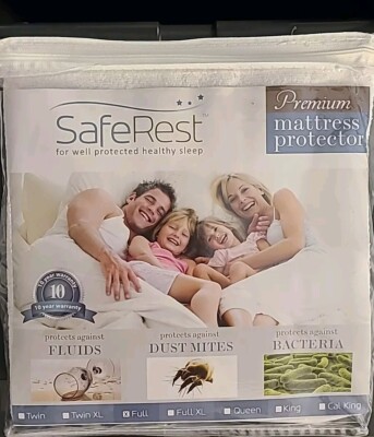New Safe Rest FULL Fitted Sheet Style Premium Mattress Protector