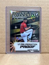 Carter Holton 2024 Leaf Vivid Baseball 1/1 Pre Production Proof