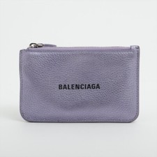 Authentic BALENCIAGA Leather Coin Wallet 637130 Metallic Purple As is