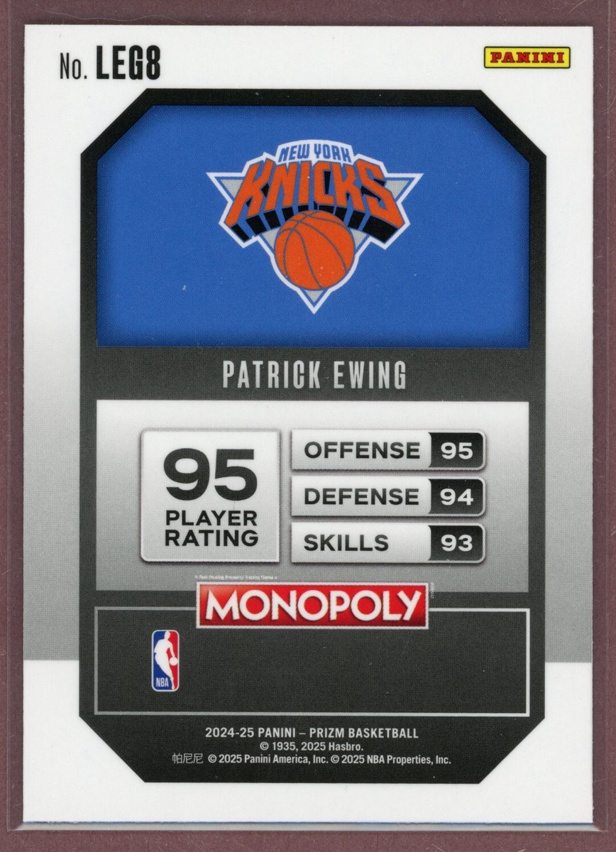 2024-25 Panini Prizm Monopoly Legends #LEG8 Patrick Ewing (Knicks