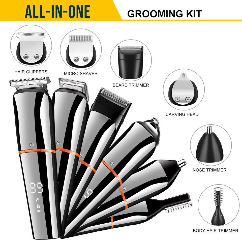Professional Cordless Hair Clippers Beard Trimmer Kit for Men's Grooming - Image 4 of 4
