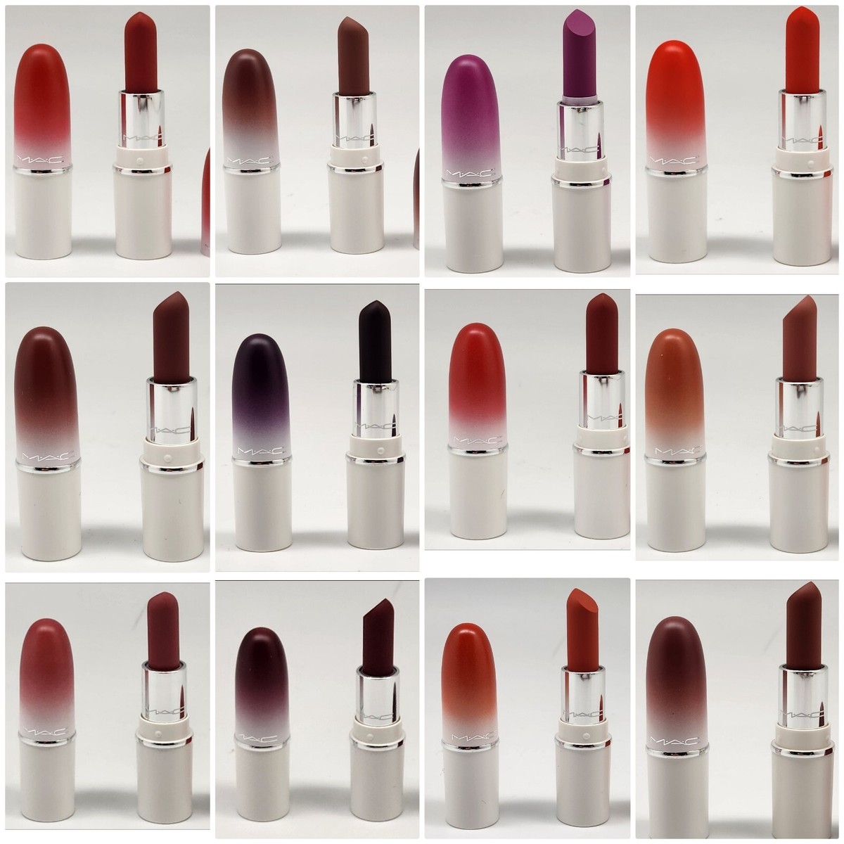 2 PC MAC Mini Powder Kiss Matte Lipstick Sets in Pink Red Brown