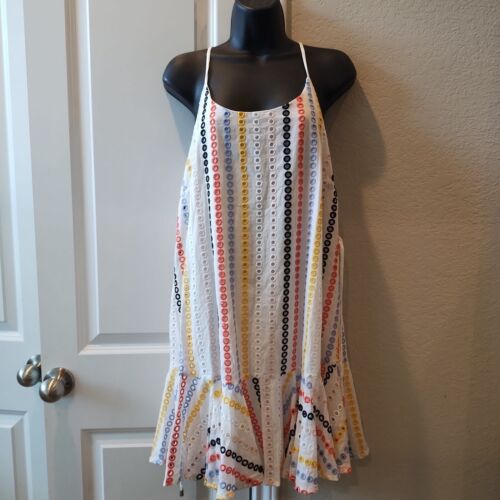 Entro Colorful Eyelet Halter Lined dress Size S Women’s Dress