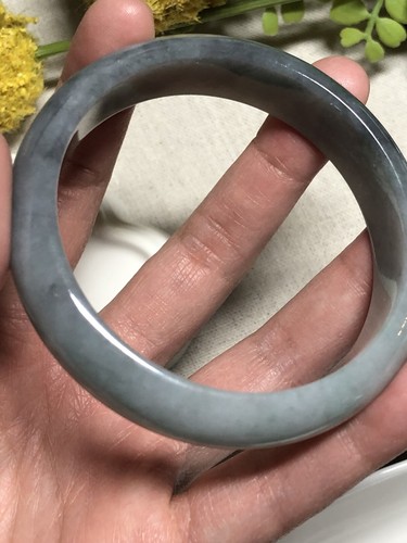58.7mm Grade A Wuji Green Glutinous Jadeite Jade Bangle Certified - Picture 4 of 6