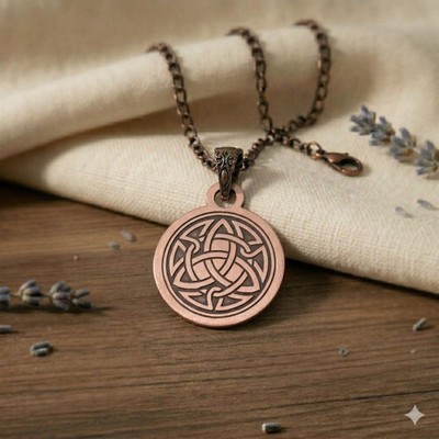 Pure Copper Spiritual Celtic Knot Necklace - Handmade Boho Gift