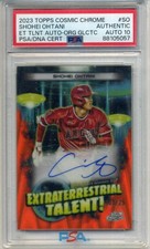 2023 Topps Cosmic Chrome Shohei Ohtani ET TLNT AUTO-ORG GLCTC PSA/DNA CERT 01/25
