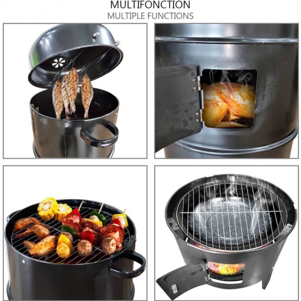 Barbecue fumoir à charbon et thermomètre de précision pour viandes tendres