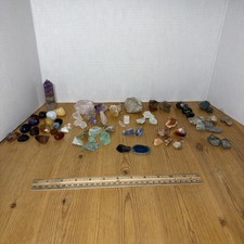 Mixed Crystal Lot 70 Raw Polished Stones Rocks Gemstones And Pillars Spiritual