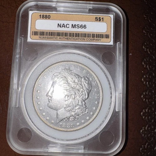 1880 Silver $1 Dollar Coin. Stunning condition, and officially graded at MS66.