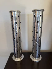 Stainless steel  lot of two incense burners excellent condition Silvertone 11”T