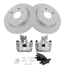 Rear Ceramic Brake Pad Coated Rotor & Caliper Kit for Ford