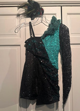 Weissman Spirit Indestructible 8760 Asymmetrical Ruffle Sequin Biketard- SA size