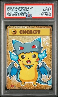 PSA 9 MINT AUTO 10 Energy Rosa La Barbera Sig. Charizard Poncho